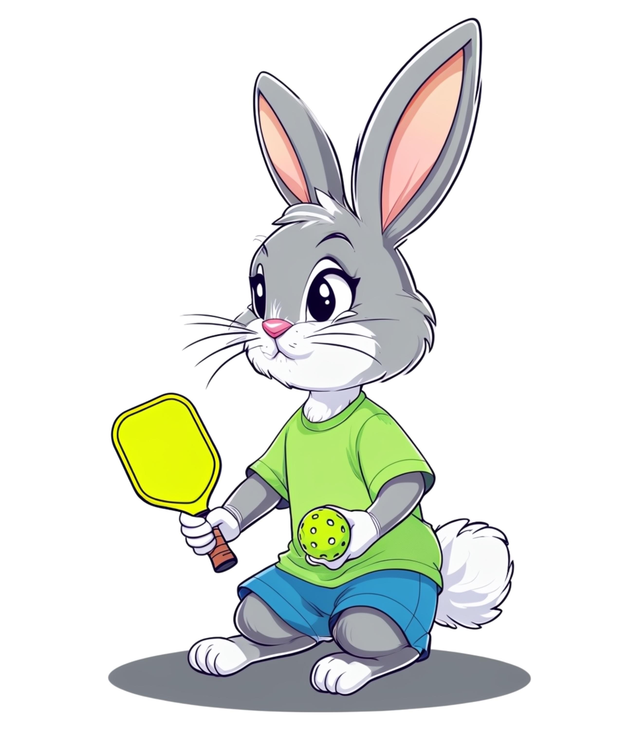 Easter Bunny Pickleball PNG, Cartoon Pickleball Rabbit Clipart | Easter ...