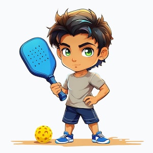 Pickleball Player PNG, Cute Pickleball Clipart, Digital Download, Sublimation Design for POD, PNG for Pickleball, Printable Pickleball Art