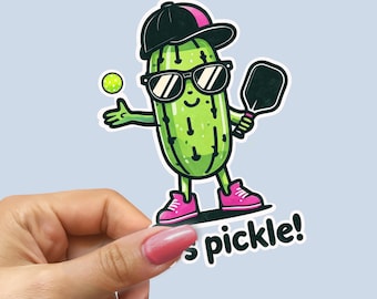 Pickleball Sticker, Decal for Water Bottle, Laptop Sticker, Vinyl Decal for Car, Pickleball Gift, Waterproof Decal, Scrapbook Stickers