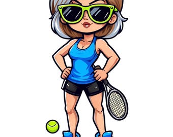 Tennis PNG, Tennis Clipart, Fitness PNG, Women's Tennis Player Graphic, Tennis Sublimation File for POD, Women's Sports Download
