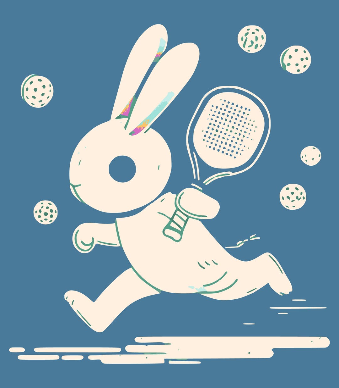Easter Bunny Pickleball PNG and SVG | Cute Pickleball Rabbit Clipart ...
