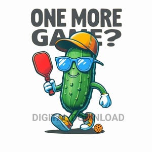 Pickleball PNG, Pickle Playing Pickleball Digital Clipart, Digital Download for Pickleballers, Sublimation Design for Pickleball Projects