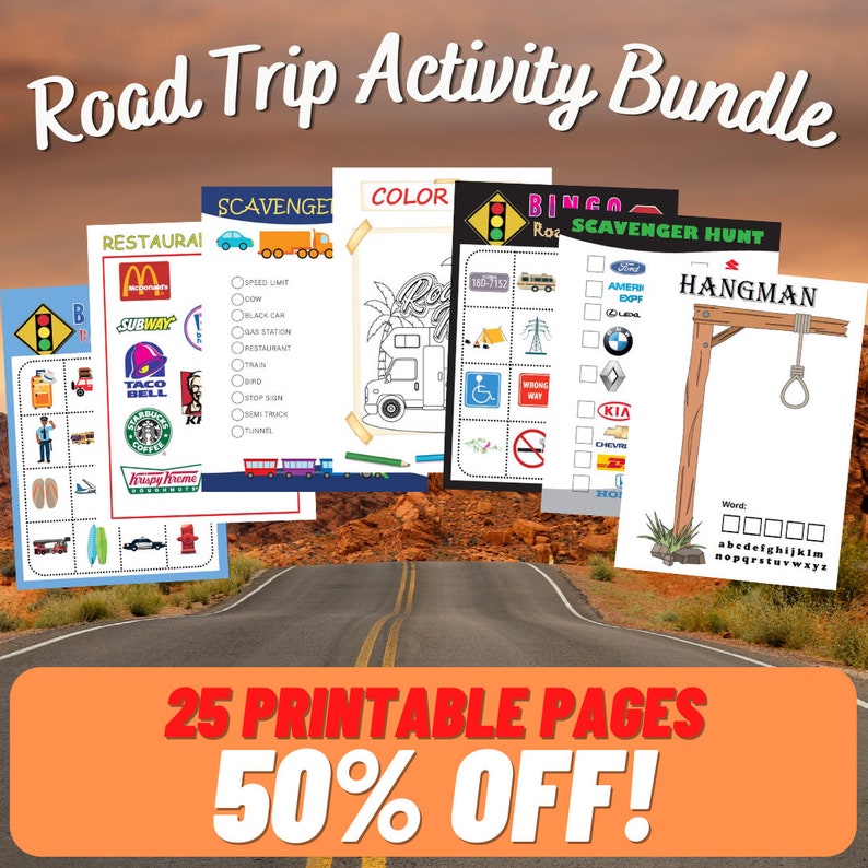 Best Road Trip Activity Bundle Printable Kids Games Etsy