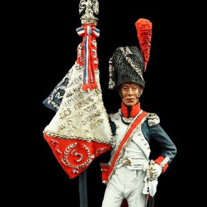 Tin Soldier: French Grenadier Standard Bearer, Napoleonic Wars (54mm)