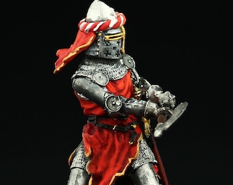 Tin soldier Collectible Medieval Knight with Axe, XIV c. 54 mm Medieval Age & Crusades