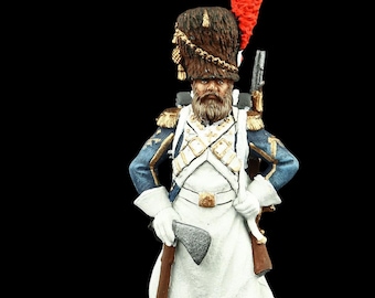 Tin soldier Collectible 54 mm Sapper of the Foot Grenadiers of the Imperial Guard, France, 1808-12 Napoleonic Wars