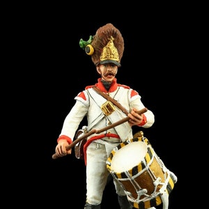 Tin soldier Collectible Grenadier Drummer of German Infantry, 1812-14  54 mm Napoleonic Wars