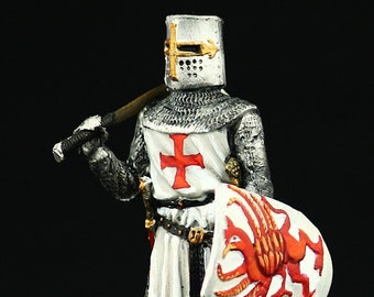 Tin soldier Collectible Medieval Knight with Axe 54 mm Medieval Age & Crusades