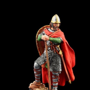 Soldado de chumbo colecionável anglo-saxão Huscarle Hastings, 1066 d.C. 54 mm Idade Medieval e Cruzadas