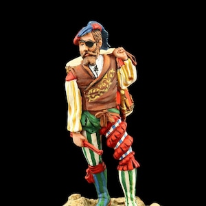 Tin soldier Collectible Landsknecht with a drum 54 mm Renaissance, Landsknects etc.