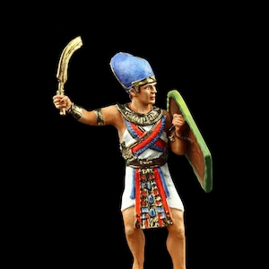 Tin soldier Collectible Pharaoh Ramses II, Battle of Qadesh (Chariot) 54 mm Antique World: Ancient Egypt