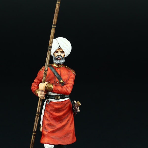 Tin soldier Collectible Bengal Cavalry Lancer. Skinner's horse, Duffadar 1896 54 mm India, Colonial Wars