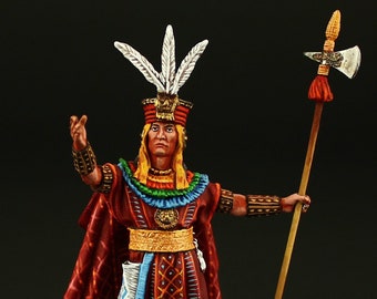 Zinnsoldat Sammlerstück Atahualpa, Sapa Inca 1500-1533 54 mm American Natives