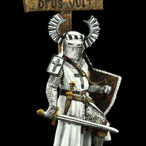 Tin soldier Collectible Crusader Knight, XIII c. 54 mm Medieval Age & Crusades