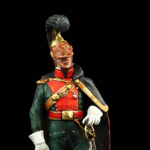 Tin soldier Collectible Officer of French Line Lancers, 1812  54 mm Napoleonic Wars