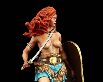 Tin soldier Collectible Celtic Woman Warrior  54 mm Female Models