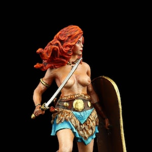 Tin soldier Collectible Celtic Woman Warrior  54 mm Female Models