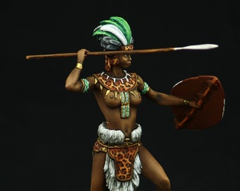 TOY SOLDIERS TIN AFRICAN ZULU WOMEN SET OF 3 PC 54 MM 