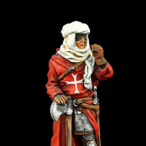 Tin soldier Collectible Knight Hospitaller, Siege of Acre, 1291 54 mm Medieval Age & Crusades