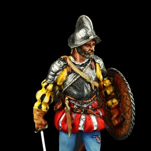 Tin soldier Collectible Spanish conquistador, 1560-1600 54 mm European Wars