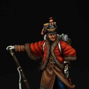 Tin soldier Museum (TOP) Napoleonic French Voltigeur with Booty, Russia, 1812 75 mm  Napoleonic Wars