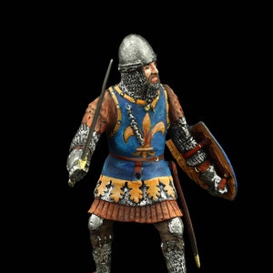 Tin soldier Collectible French Knight, A Hundred Years War 54 mm Medieval Age & Crusades