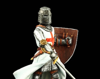 Tin soldier Collectible Templar Order Knight 54 mm Medieval Age & Crusades