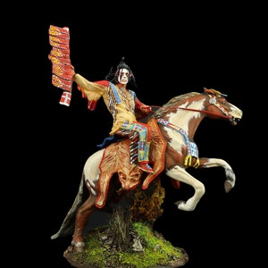 Tin soldier Collectible Crow Warrior, XIX c.  54 mm American Natives