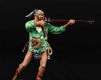 Tin soldier Collectible Woodland Ameriсan Indian 54 mm American Natives