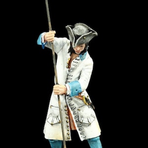 Tin soldier Collectible Swedish artillery soldier, early XVIII c. 54 mm European Wars