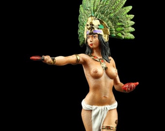 Tin soldier Collectible Aztec Priestess 54 mm Female Models