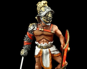Zinnsoldat Sammlerstück römischer Gladiator Thraex 54 mm das antike Rom