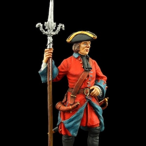 Tin soldier Collectible Gunner of the Artillery Regiment with a warden, Russia, 1704-25 54 mm Russian State
