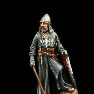 Tin soldier Collectible Knight of Hospitaller Order, XII c. 54 mm Medieval Age & Crusades