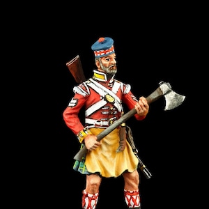 Tin soldier Collectible Great Britain: Sapper of 92nd Regiment (Gordon Highlanders), 1815  54 mm Napoleonic Wars