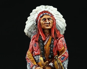Tennsoldat Samlarobjekt Amerika, 1876: Sitting Bull Sioux Chief 54 mm Amerikanska Urfolk