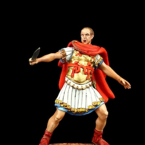Tin soldier Collectible Caius Julius Caesar at the Battle of Munda, 45 B.C. 54 mm  Ancient Rome
