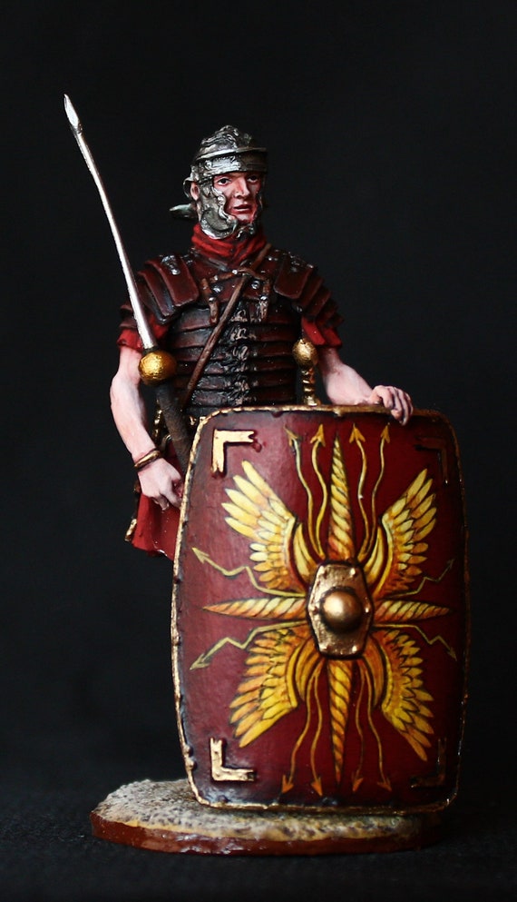 Figurine Elastolin Légionnaire Romain Avec Pilum, 7cm, Boîte D'origine