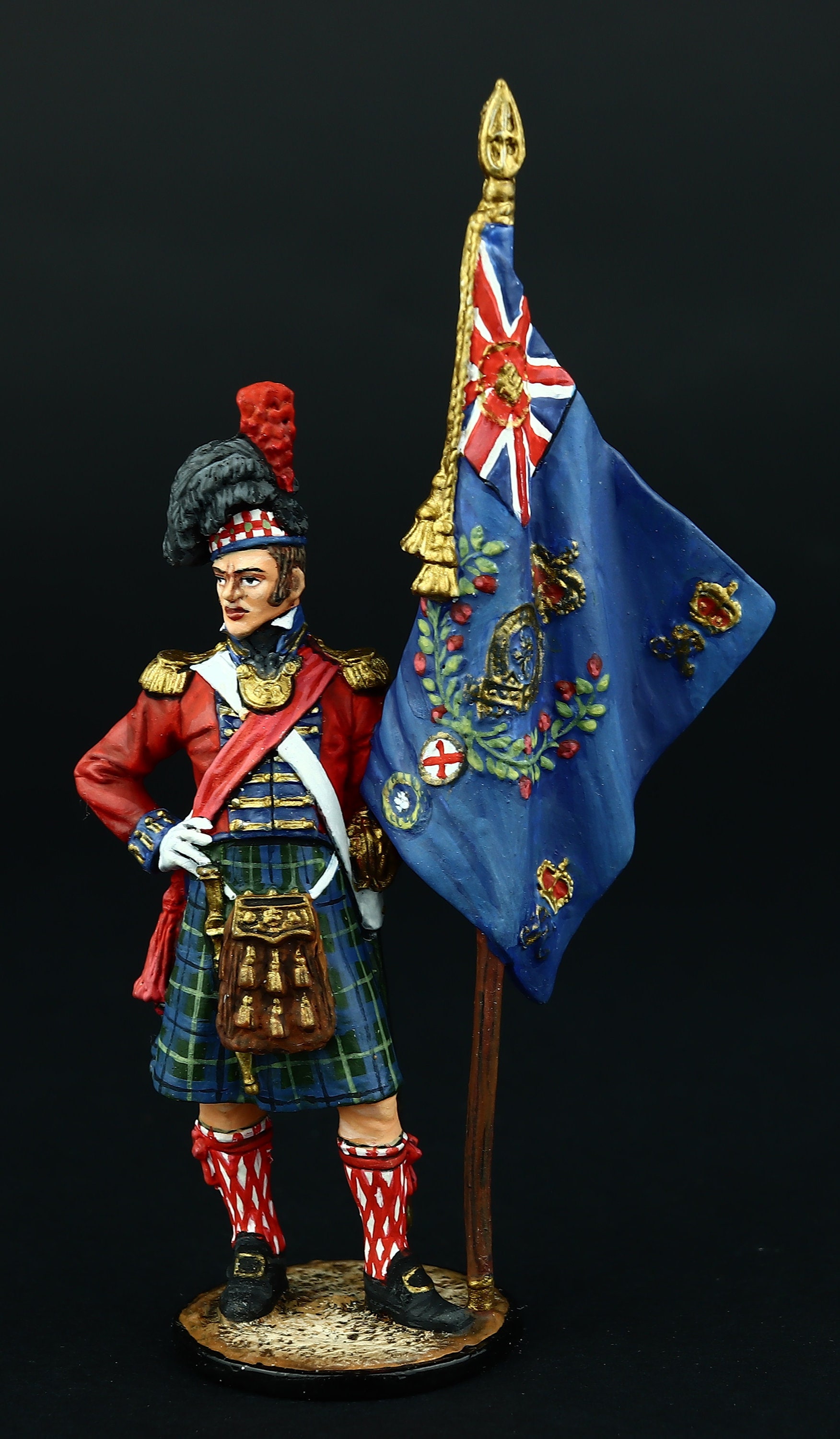 Tin Soldier Collectible Officer With Standard 42nd royal Etsy