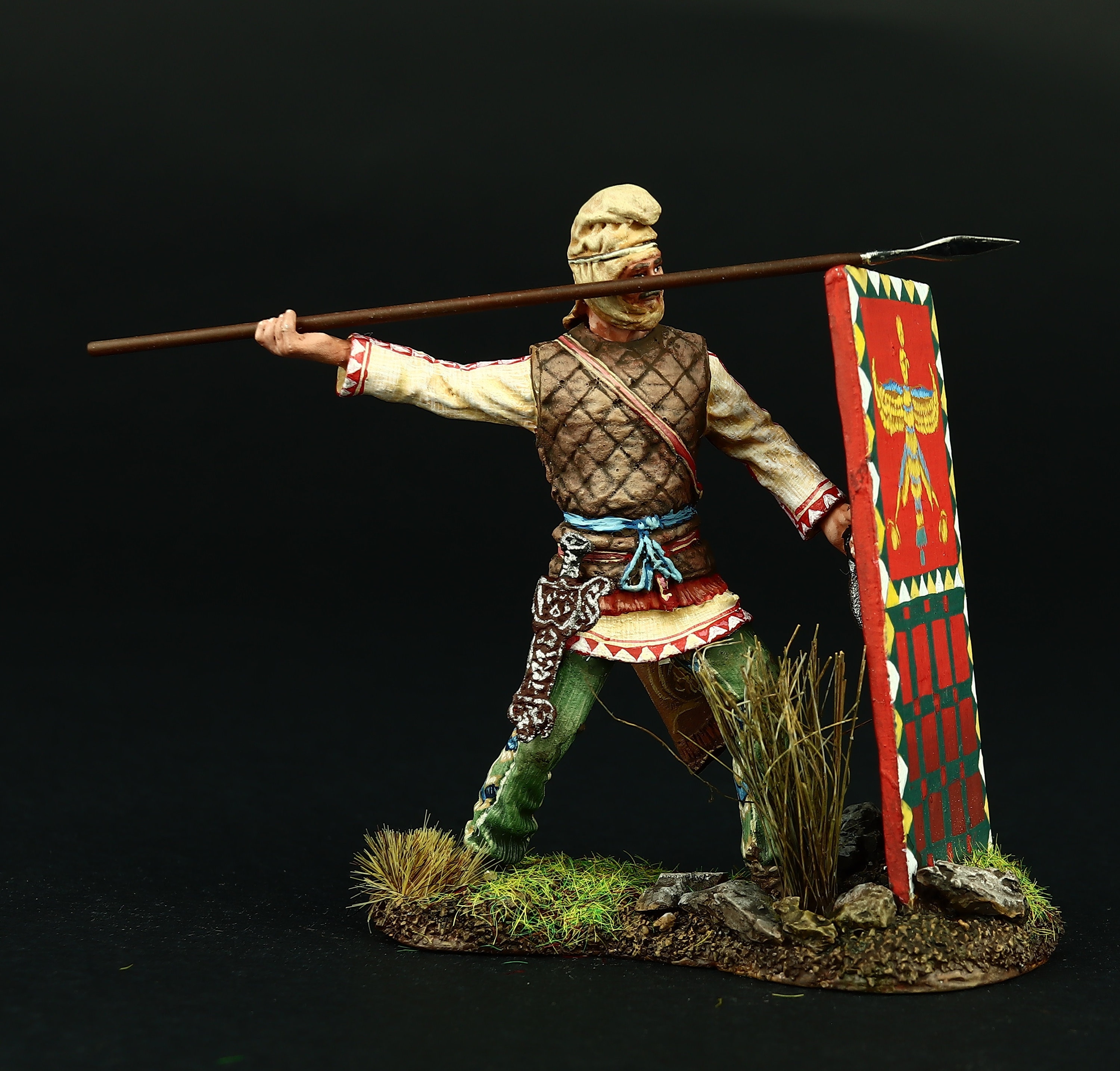 ブリキの兵隊 収集品 大きな盾を持ったペルシャの戦士、紀元前5