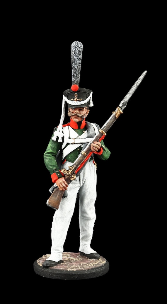 Soldat de plomb 54mm - Artisanat russe - Porte-drapeau des