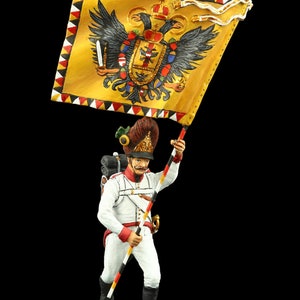 Tin Soldier: Austria-Hungary Standard-Bearer, Napoleonic Wars 54mm