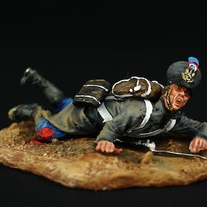Tin soldier Collectible 54 mm Wounded French infantryman, 1815  Napoleonic Wars