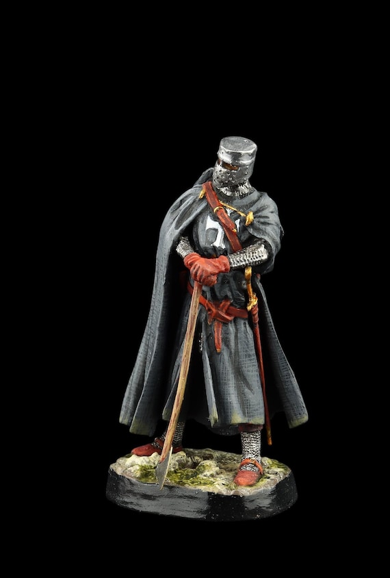 Chevalier Templier, XIIIe siècle / Figurine en étain 54mm - France