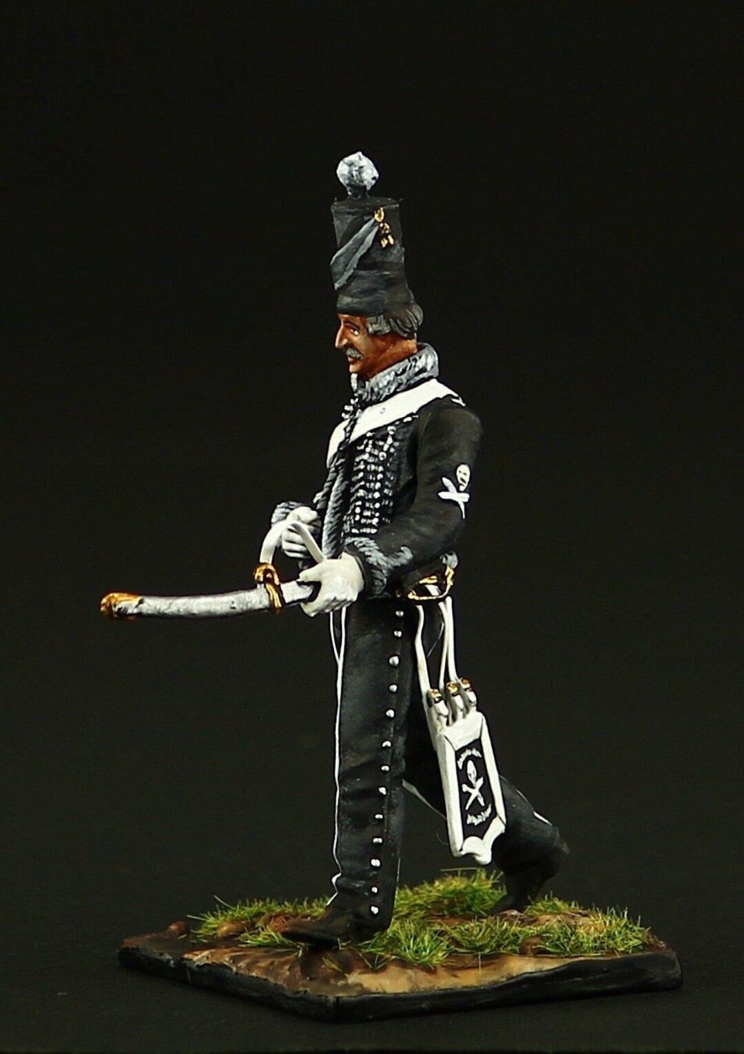 Tin Soldier Collectible Death Hussar 54 Mm Napoleonic Wars Etsy
