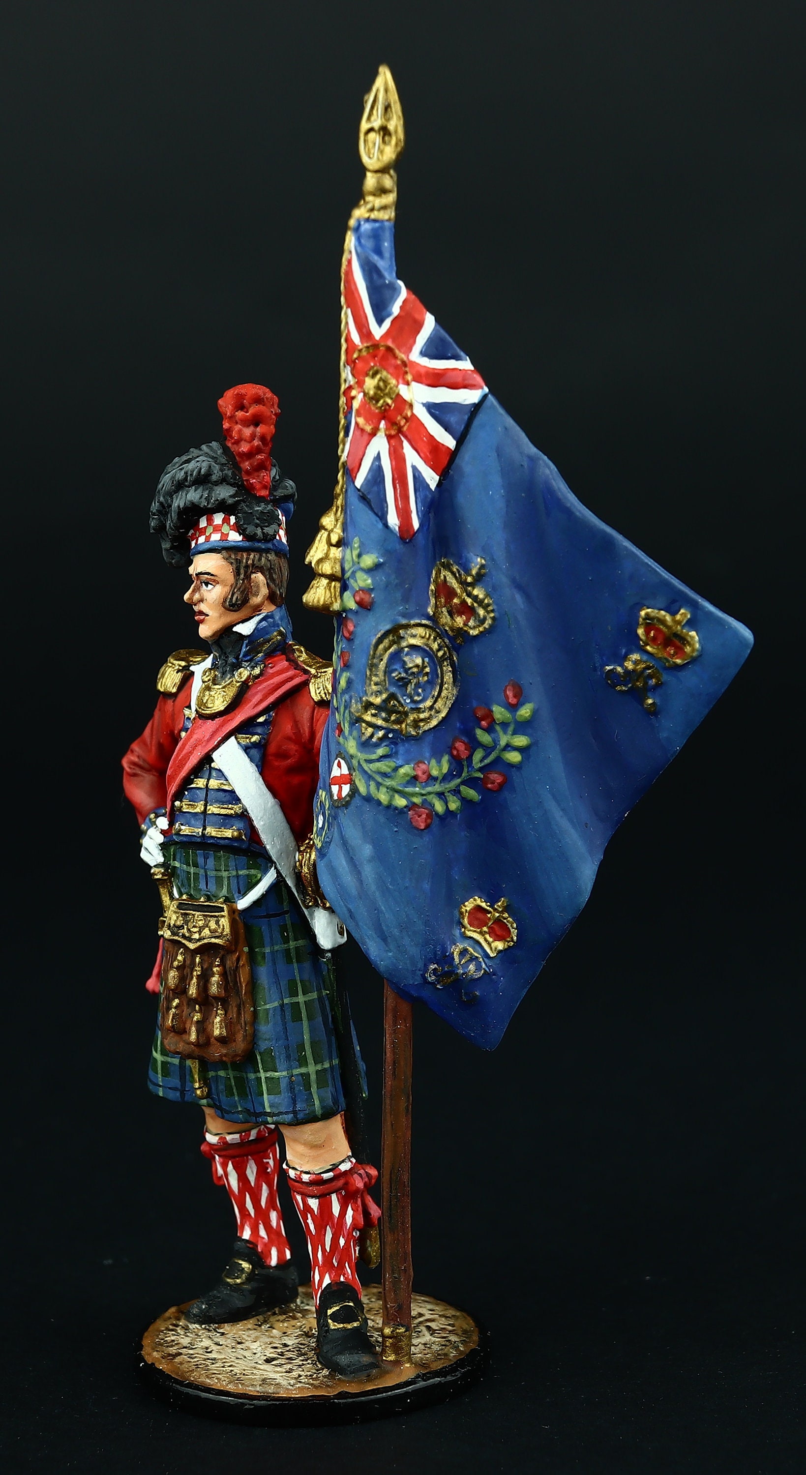 Tin Soldier Collectible Officer With Standard 42nd royal - Etsy