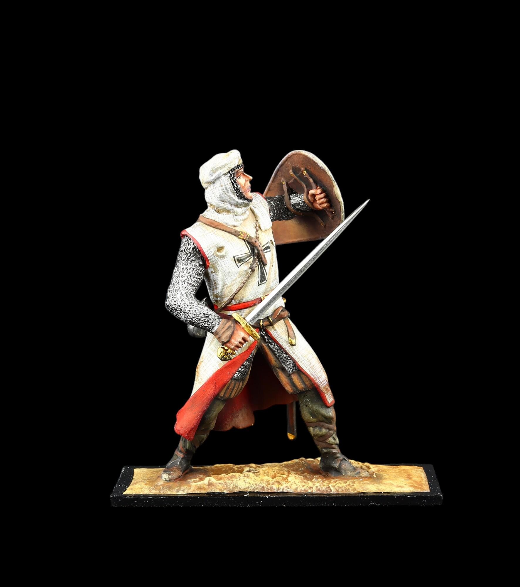 Soldat de plomb à collectionner Chevalier médiéval, XIIe s. 75 mm Époque médiévale et croisades - France