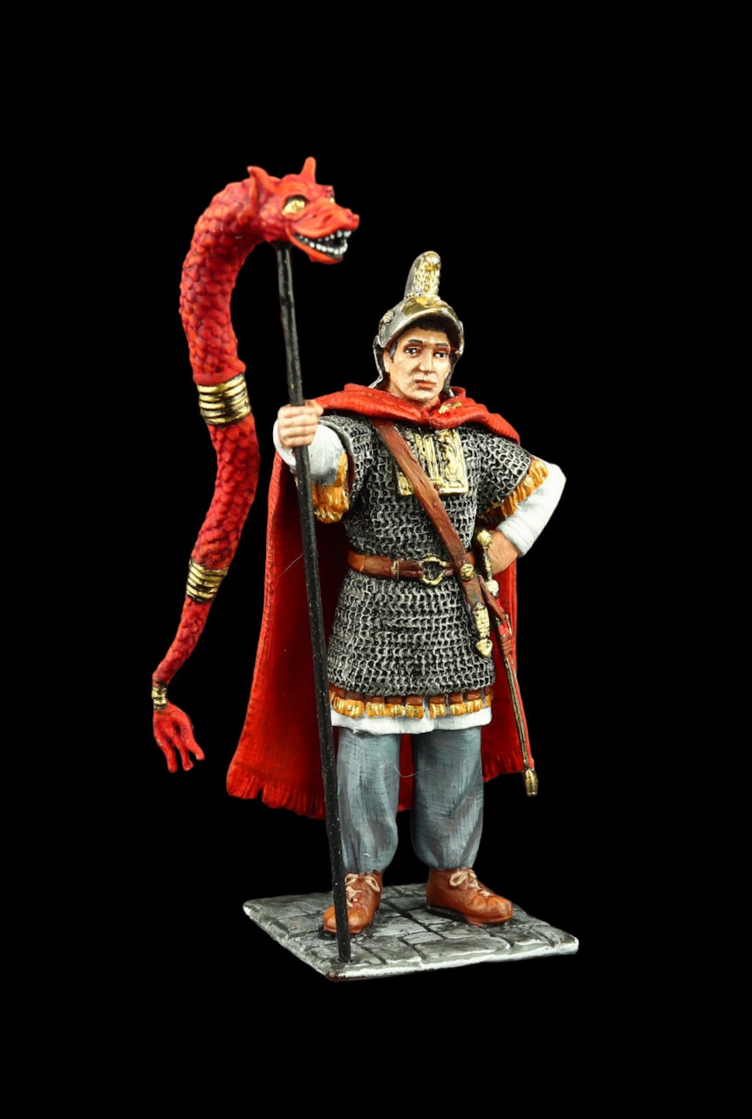 Tin Soldier Collectible Roman Cavalryman draconarius II C. A.D. 54 Mm