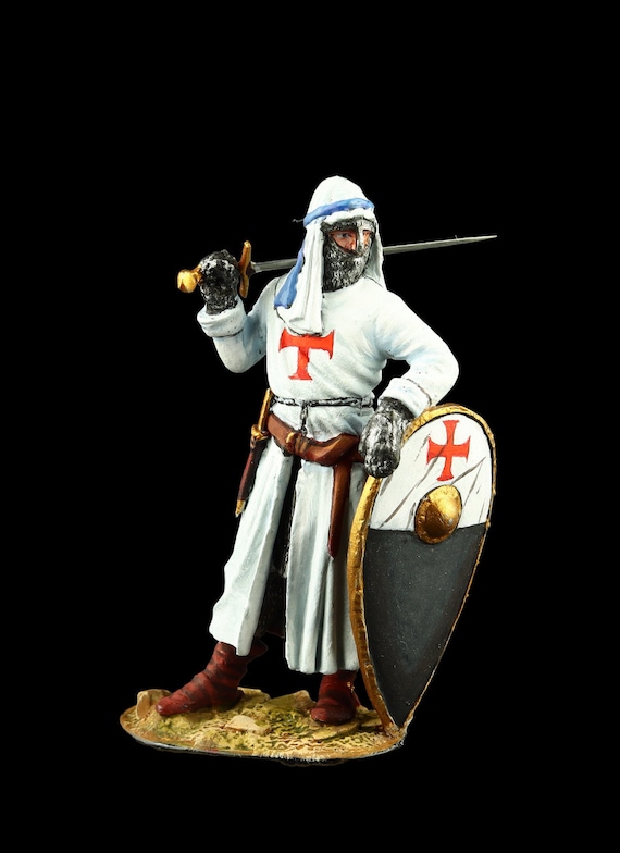 Soldat jouet en étain peint Templier Knight 54 mm prévente