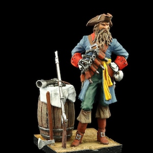 Tin soldier Collectible Blackbeard The Pirate 54 mm New World, Prates and Corsairs